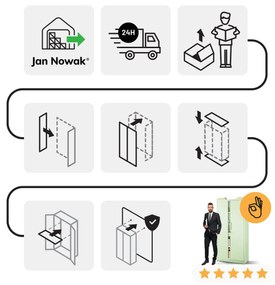 Irodai szekrény, 900 x 1850 x 400 mm, Fresh Style: pasztellzöld