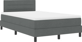 vidaXL Boxrugós ágy matracmal leddel Sötétszürke 120 x 190 cm szövet