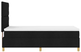 Box Spring Ágy matraccal &amp; LED Fekete 90x200 cm Szövet