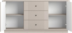 Vesper komód 160 cm fiókokkal lábazaton - kasmír / fekete fogantyúk