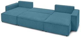 Türkiz kordbársony kinyitható sarokkanapé Nihad – Bobochic Paris