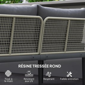 Outsunny 4-üléses Modularis Kültéri Sarok Kerti Bútor Szett Akácfából és Acélból, Kanapékkal és Kávézóasztallal, Fából készült Asztallap és Párnák Tar