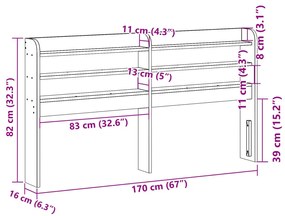 tömör fenyőfa fejtámla polcokkal 160 cm