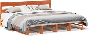 vidaXL viaszbarna tömör fenyőfa ágy matrac nélkül 180 x 200 cm