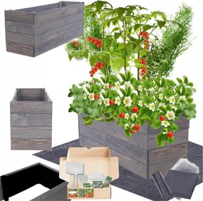 Magasított ágyás zöldséges fa virágtartó impregnáló 36x80x30