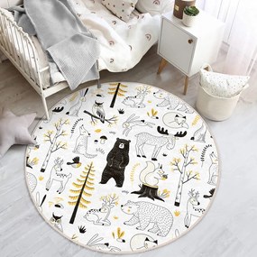 Sárga-fehér gyerek szőnyeg ø 120 cm Comfort – Mila Home