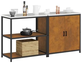 Konyhai Tároló Készlet polcokkal 2 pcs Rozsdás 180 x 50 x 92 cm