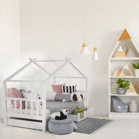 Ágy 2 konténerrál, fehér, ELISIA