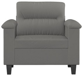 sötétszürke mikroszálas szövet kanapéfotel 60 cm