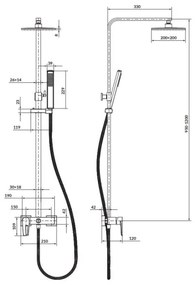 Cersanit S951-339 MILLE zuhanyszett, fényes króm kivitel