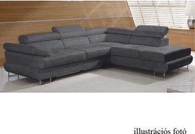 Ülőgarnitúra, szürke, szövet, jobbos, BUTON P