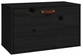 fekete tömör fenyőfa faliszekrény 60 x 30 x 35 cm