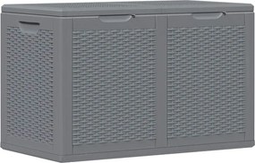 vidaXL szürke PP rattan kerti tárolóláda 180 L