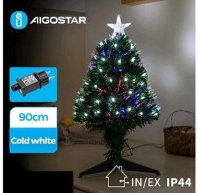 Aigostar - LED kültéri karácsonyfa LED/3,6W/230V 90 cm IP44 hideg fehér