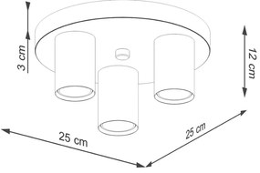 Fekete mennyezeti lámpa Castro – Sollux