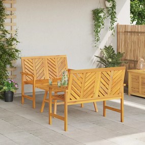 3 darabos kerti lounge szett tömör akácból
