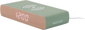 Digitális ébresztőóra vezeték nélküli töltővel Retro Flat LED – Karlsson