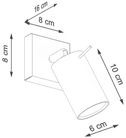 Etna ezüstszínű falilámpa - Sollux