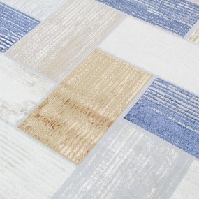 Modern szőnyeg szürke kék barna SAMI 140x200 gépi modern szőnyeg nappaliba vagy hálószobába
