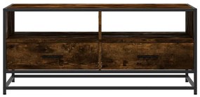 füstös tölgy szerelt fa és fém dohányzóasztal 100 x 50 x 45 cm