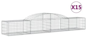 15 db íves horganyzott vas gabion kosár 300x50x40/60 cm