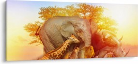 Afrikai állatok képe (120x50 cm)