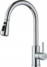 Wasserquelle álló konyhai csaptelep kihúzható fejjel, króm