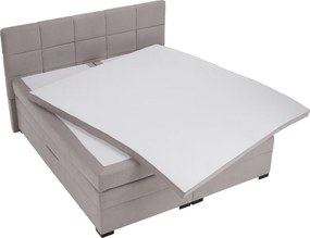 Boxspring ágy, 200x200, szürkésbarna Taupe, APRIL