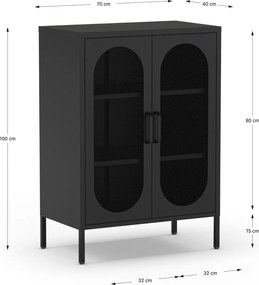 Fekete szekrény 70x100 cm Diora – Marckeric