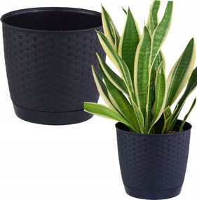 Virágtartó állvány alacsony kerek rattan 19cm virágtartó állvány