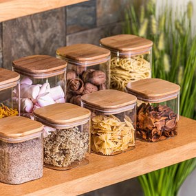 4Home Bamboo fedeles üveg tárolóedény, 950 ml, 950 ml
