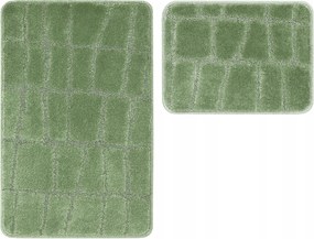 Fürdőszobaszőnyeg Puha Zöld Csúszásgátló Szett 2 db-os