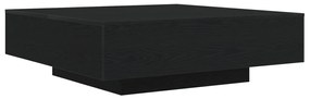 LED lámpás kávézóasztal fekete tölgy 100x100x31 cm