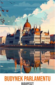 Poszter 40x55cm A Parlament épülete Budapesten