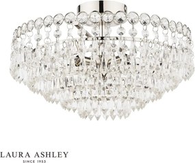 LAURA ASHLEY 3756041-Q ENID Kristály Mennyezeti Lámpa Polírozott Nikkel, Átlátszó G9 IP20