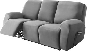 RelaxFotel-Huzat (bársonyos, 3 üléses, világosszürke)