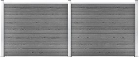 vidaXL szürke WPC kerítéspanelszett 353 x 146 cm