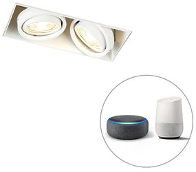 Okos beépített reflektor fehér keret nélkül, 2 WiFi GU10-es izzóval - Oneon 2
