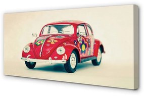 Canvas képek Piros virágok autó 100x50 cm