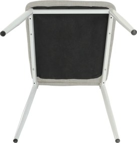 Étkezőszék, bézs szövet/fehér fém, COLETA NOVA