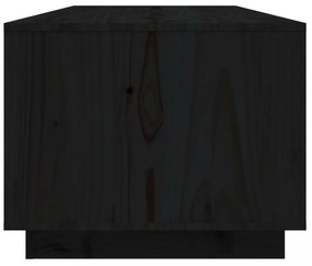 fekete tömör fenyőfa dohányzóasztal 110x50x40 cm