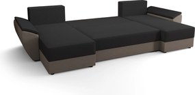Akciós U alakú kinyitható ülőgarnitúra TAVERO 321x140 cm, barna II. osztály