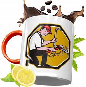 Narancssárga Bögre Vízvezeték Szerelőnek Ajándék fényképes nyomattal