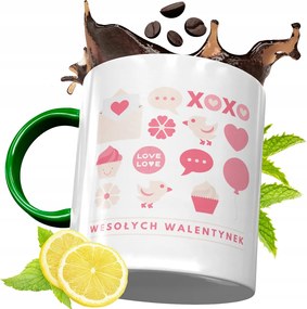 Zöld Bögre Valentin Napra Szerelmeseknek fényképes nyomtatással
