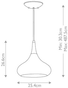 Feiss FE-BESO-P-M-DBZ -Kábelre szerelt BESO függőlámpa 1xE27/60W/230V átm.25,4cm fekete/rézszínű