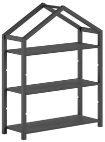 Antracitszürke borovi fenyő gyerek könyvespolc 111x141x40 cm Dallas – Vipack