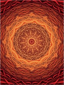 Mandala tapéta Harmónia absztrakt energia Meleg ritmus 184x254 vinil +ragasztó