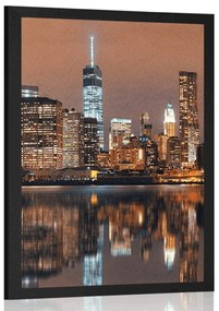 Poszter tükröző Manhattan a vízben