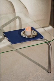 Ezüstszínű dohányzóasztal üveg asztallappal 60x80 cm Uku – noo.ma