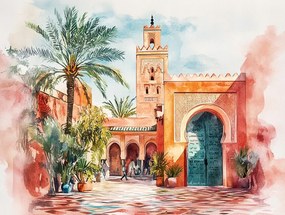 Vászonkép Canvas Város Marokkó Marrákes Afrika Arab Ív 100x75